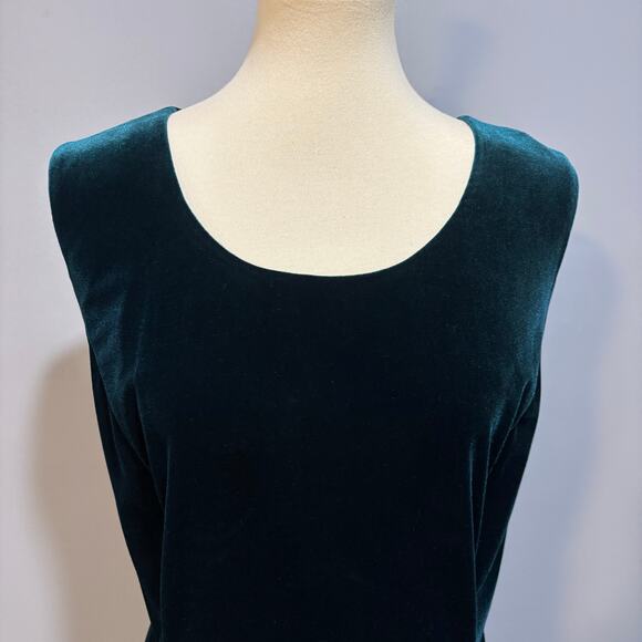 R&M Richards Women's dark teal emerald Velvet Dress, size medium - Picture 1 of 11
